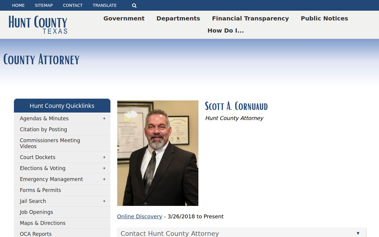 Hunt County criminal court cases misdemeanor prosecutor information
