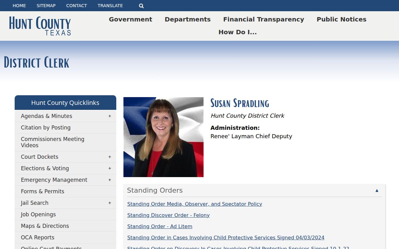 Hunt County District Clerk criminal records counter